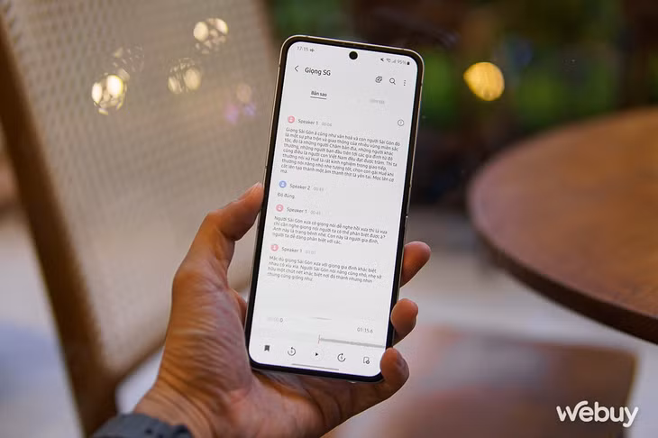 Với giọng Sài Gòn, Galaxy AI cũng có thể nghe và chép lại dễ dàng.