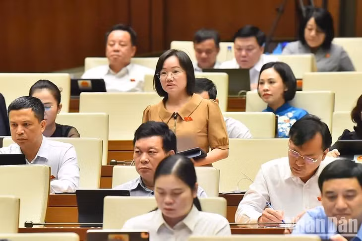 Đại biểu Thái Thị An Chung (Nghệ An) cho rằng quy định này sẽ góp phần bảo vệ tốt hơn quyền trẻ em. (Ảnh: THỦY NGUYÊN)