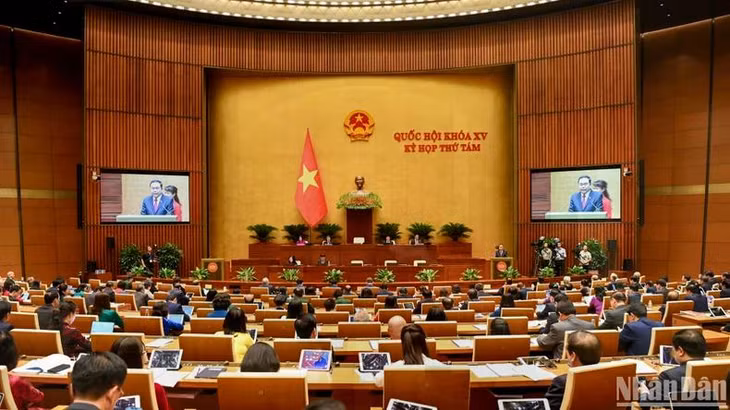 Quang cảnh phiên khai mạc Kỳ họp thứ 8, Quốc hội khóa XV. (Ảnh: DUY LINH)