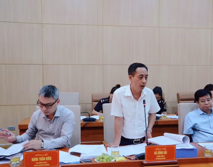 Đồng chí Hà Dũng Hải, Vụ trưởng Vụ Tổng hợp, Ban Tuyên giáo Trung ương phát biểu tại buổi kiểm tra.