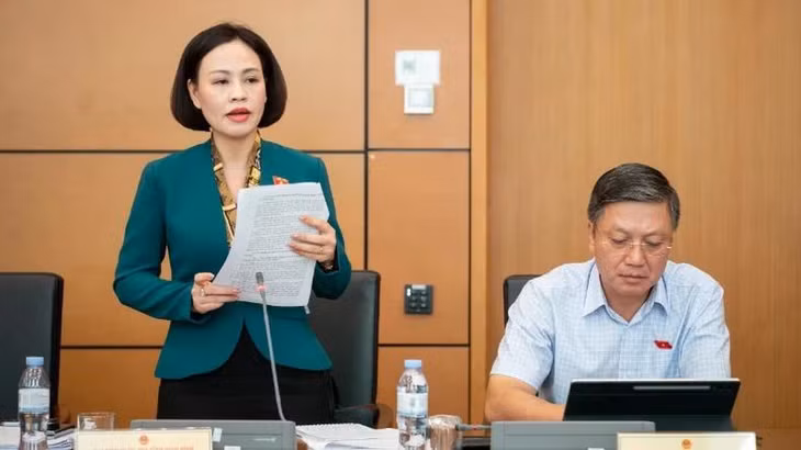 Đại biểu Trần Thị Hồng Thanh (Ninh Bình) phát biểu.