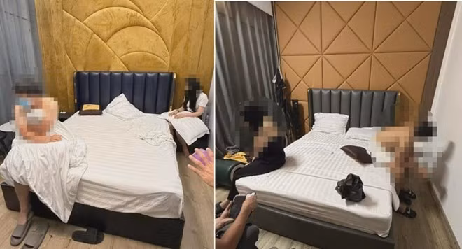Công an triệt phá tụ điểm mại dâm. Ảnh: Công an Đồng Nai
