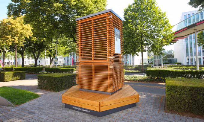 Bộ lọc CityTree giúp làm sạch và giảm nhiệt độ không khí. Ảnh: Green City Solutions