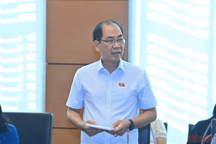 Đại biểu Nguyễn Việt Thắng phát biểu trong phiên thảo luận tổ chiều 26/5. (Ảnh: LINH KHOA)