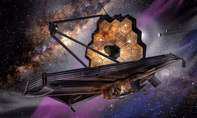 Mô phỏng kính viễn vọng James Webb trên quỹ đạo. Ảnh: NASA