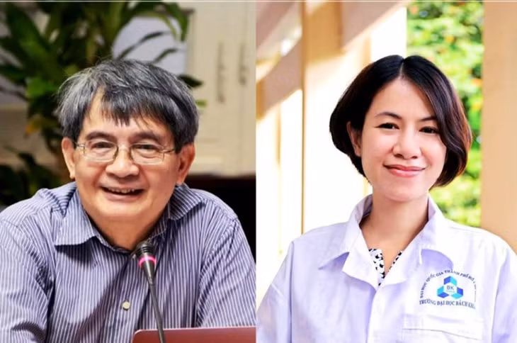 Hai nhà khoa học đoạt Giải thưởng Tạ Quang Bửu năm 2022 (Giáo sư, Tiến sĩ khoa học Ngô Việt Trung và Phó Giáo sư, Tiến sĩ Nguyễn Thị Lệ Thu).