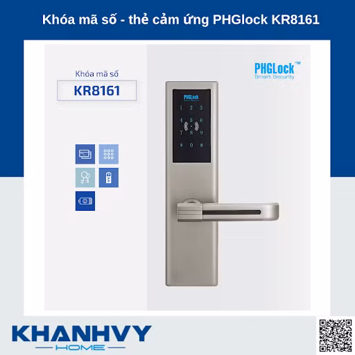 Khóa mã số - thẻ cảm ứng PHGlock KR8161S-R.