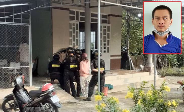 Bị can Nguyễn Văn Vương và hiện trường nơi Vương dùng súng không chế bắt giữ mẹ vợ.