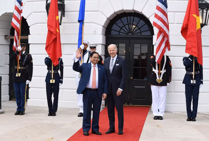 Thủ tướng Phạm Minh Chính và Tổng thống Hoa Kỳ Joe Biden. (Ảnh: DƯƠNG GIANG/TTXVN)