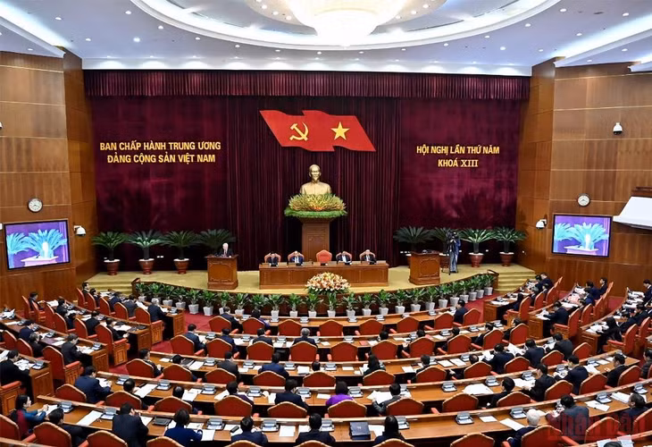 Quang cảnh Hội nghị lần thứ 5 Ban Chấp hành Trung ương Đảng Cộng sản Việt Nam khóa XIII. (Ảnh: ĐĂNG KHOA)