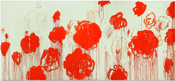 Bức "Untitled" ra đời năm 2007, chất liệu acrylic và bút chì màu trên bảng gỗ, được bán giá gần 58,9 triệu USD trong phiên "The Macklowe Collection" tháng 11/2021.
