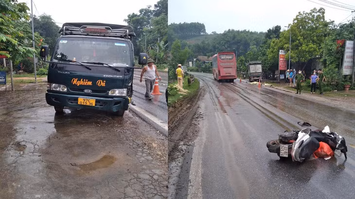Hiện trường vụ tai nạn giao thông.