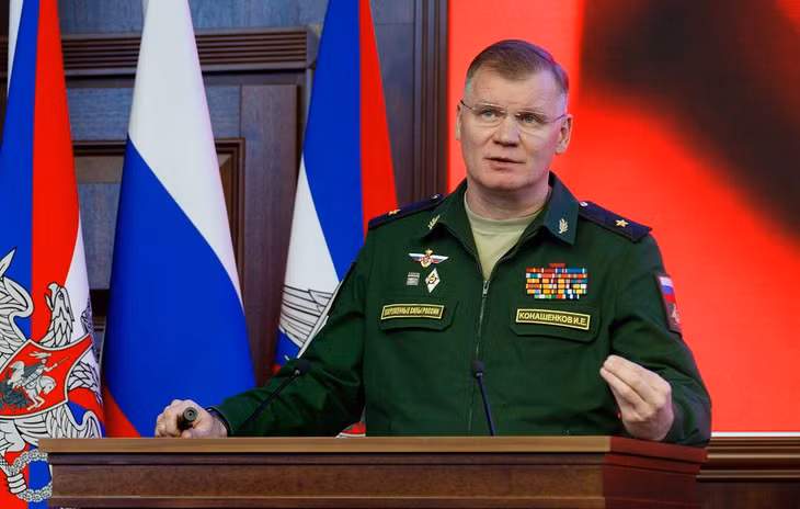 Phát ngôn viên Bộ Quốc phòng Nga, Thiếu tướng Igor Konashenkov. Ảnh: TASS