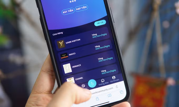 Giao diện một ứng dụng làm nhiệm vụ dành cho cộng tác viên online. Ảnh: Lưu Quý