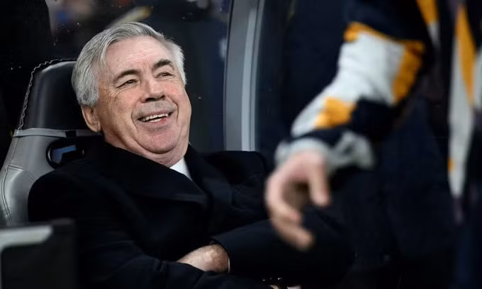 HLV Carlo Ancelotti trong trận Real Madrid gặp Union Berlin trên sân Olympic ở Đức, vòng bảng Champions League ngày 12/12/2023. Ảnh: Reuters