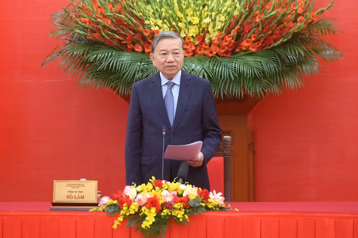 Tổng Bí thư Tô Lâm phát biểu tại cuộc gặp mặt học sinh, sinh viên, thanh niên dân tộc thiểu số xuất sắc, tiêu biểu.