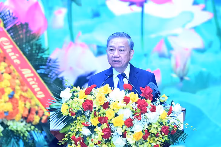 Tổng Bí thư Tô Lâm phát biểu chỉ đạo tại Đại hội. (Ảnh: ĐĂNG KHOA)