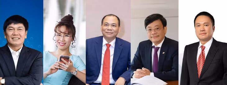 Ông Phạm Nhật Vượng vượt trội về giá trị tài sản so với các tỉ phú Việt khác. Đồ họa: Khương Duy