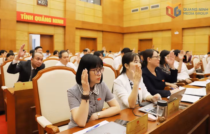 Các đại biểu biểu quyết thông qua Nghị quyết về việc Quy định khu vực thuộc nội thành, khu dân cư không được phép chăn nuôi và chính sách hỗ trợ khi di dời cơ sở chăn nuôi ra khỏi khu vực không được phép chăn nuôi trên địa bàn tỉnh tại Kỳ họp thứ 22 (Kỳ họp chuyên đề năm 2024).