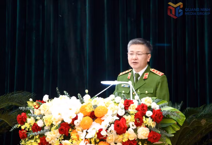 Thượng tướng Nguyễn Ngọc Lâm, Thứ trưởng Bộ Công an, phát biểu tại hội nghị.