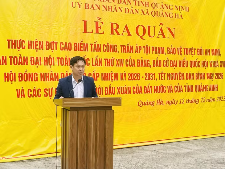 Lãnh đạo xã Quảng Hà phát động tại chiến dịch.