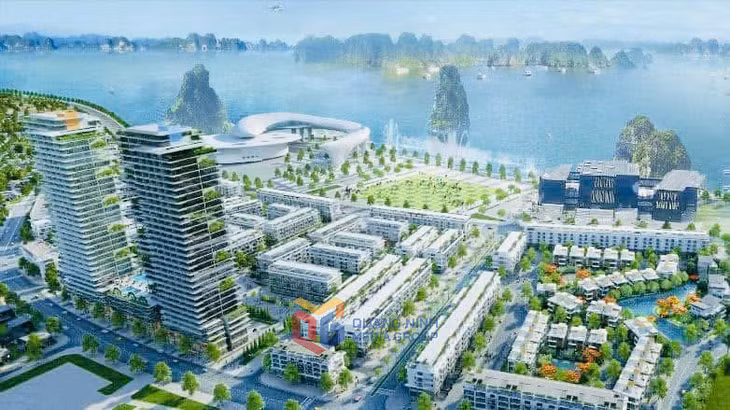 Phối cảnh Công trình chung cư, dịch vụ thương mại và văn phòng thuộc Dự án Khu đô thị mới hiện đại phía đông hòn Cặp Bè.