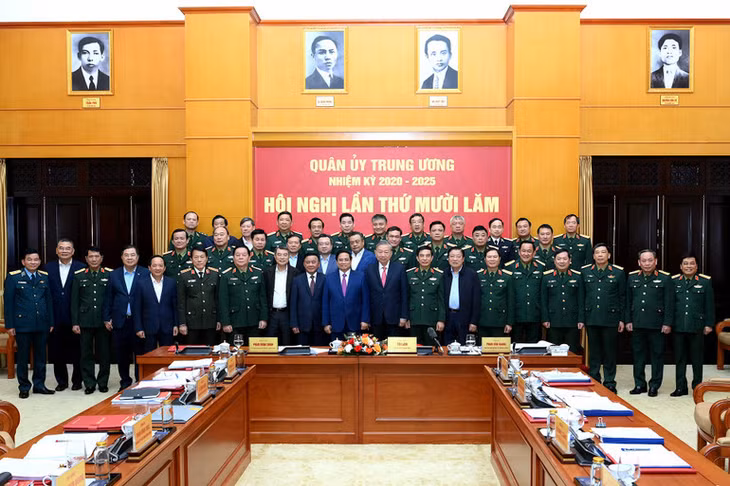 Tổng Bí thư Tô Lâm và các đồng chí lãnh đạo Đảng, Nhà nước, các đại biểu dự hội nghị. (Ảnh: ĐĂNG KHOA)