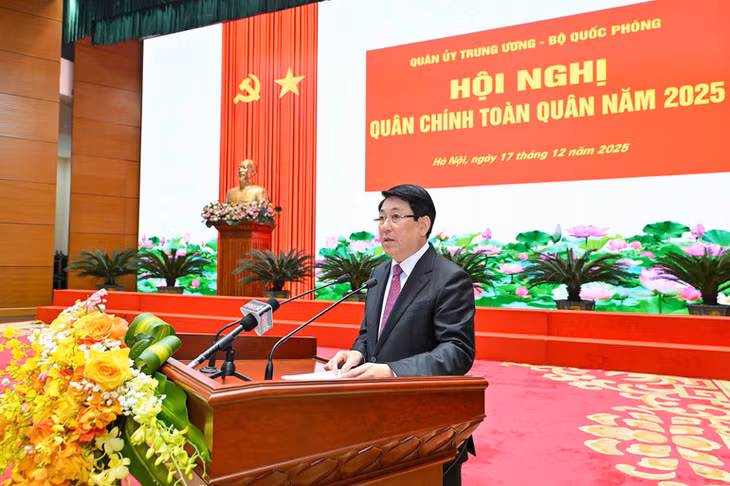 Chủ tịch nước Lương Cường phát biểu chỉ đạo tại hội nghị. (Ảnh: THỦY NGUYÊN)