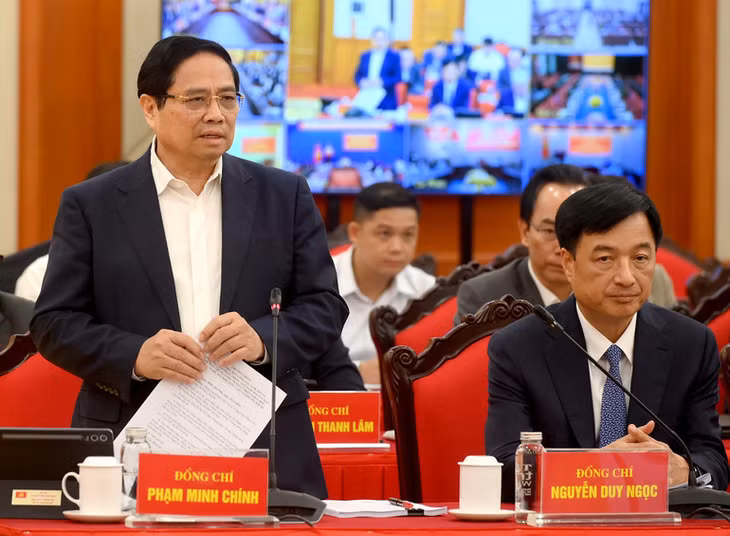 Thủ tướng Chính phủ Phạm Minh Chính phát biểu tại hội nghị. (Ảnh ĐĂNG KHOA)