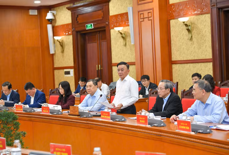 Thường trực Ban Bí thư Trần Cẩm Tú kết luận cuộc họp. (Ảnh: THẾ ĐẠI)