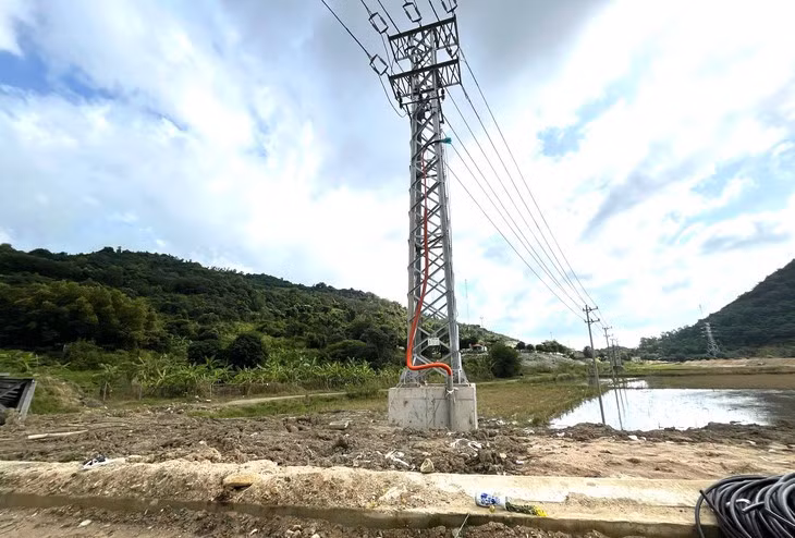 Trụ điện ở phường Tây Nha Trang (tỉnh Khánh Hòa), nơi xảy ra sự việc - Ảnh: NGUYỄN HOÀNG