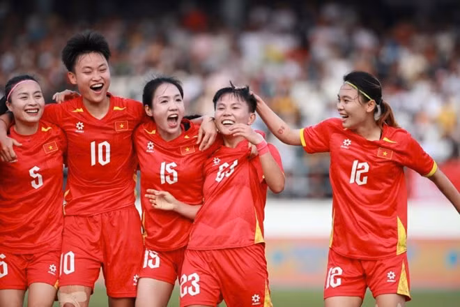 Tuyển nữ Việt Nam vào bán kết SEA Games 33. Ảnh: Minh Dân