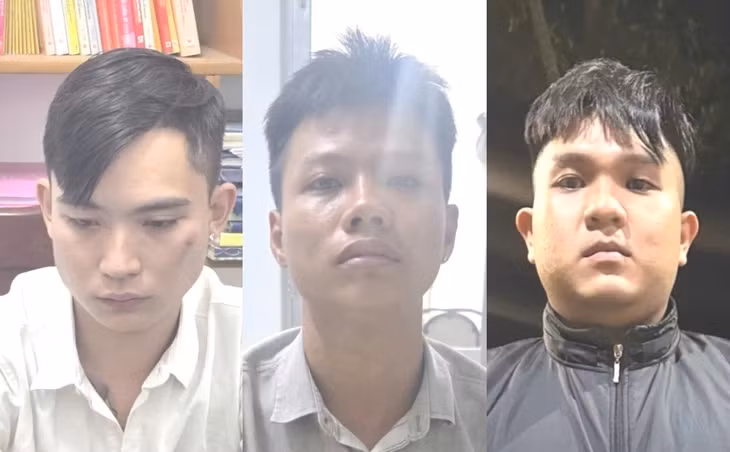 Tiền, Linh và Phú bị tạm giữ - Ảnh: Công an Tây Ninh