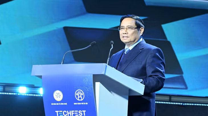 Thủ tướng Chính phủ Phạm Minh Chính dự, phát biểu chỉ đạo tại sự kiện. (Ảnh: TRẦN HẢI)