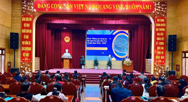 Quang cảnh buổi tập huấn hòa giải ở cơ sở tại xã Quảng Hà tháng 12/2025.