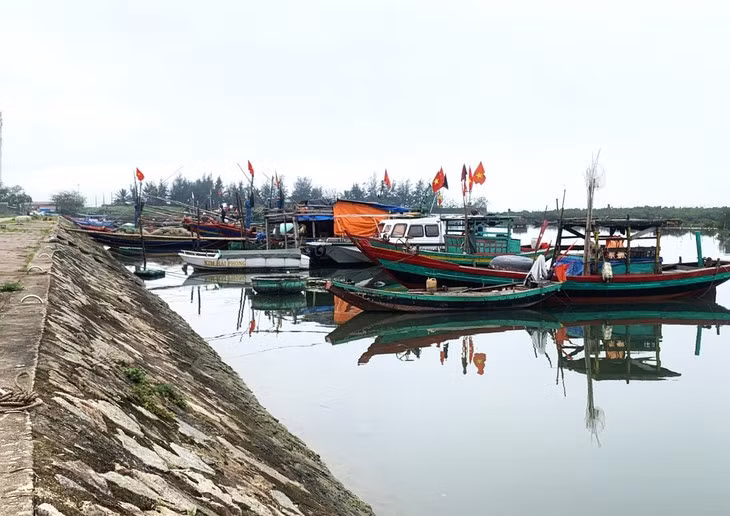 Khu vực neo đậu tàu thuyền tại cảng cá Cửa Sót nơi cháu Q. mất tích - Ảnh: LÊ MINH
