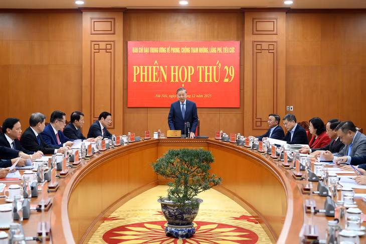 Tổng Bí thư Tô Lâm chủ trì Phiên họp thứ 29 của Ban Chỉ đạo Trung ương về phòng, chống tham nhũng, lãng phí, tiêu cực. (Ảnh: ĐĂNG KHOA)