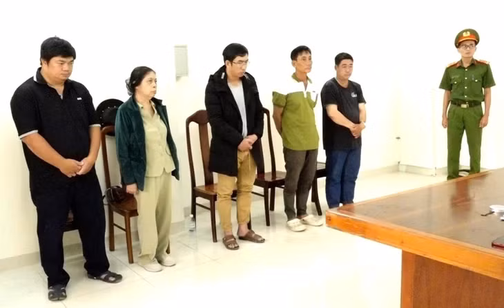 5 bị can bị khởi tố liên quan vụ người thợ điện chết do điện giật ở đường dây trung thế trên địa bàn tỉnh Khánh Hòa - Ảnh: Công an Khánh Hòa