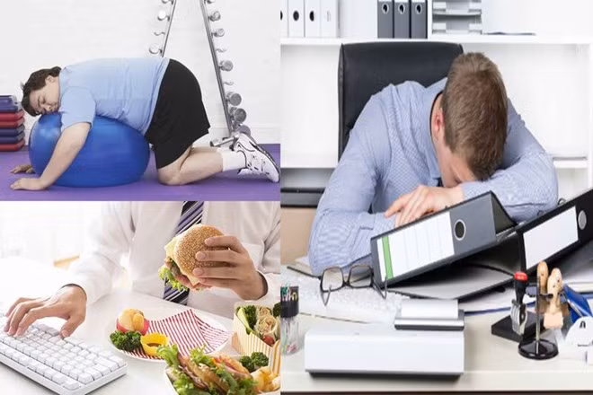 Một số lối sống không lành mạnh khiến người trẻ dễ bị axit uric cao. Đồ hoạ: Hạ Mây