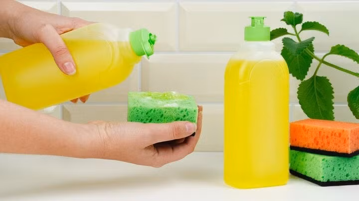 Dùng nước rửa chén là cách đơn giản và hiệu quả để loại bỏ hoàn toàn các vết ố và mảng bám trên ly thủy tinh. (Ảnh: House Digest)