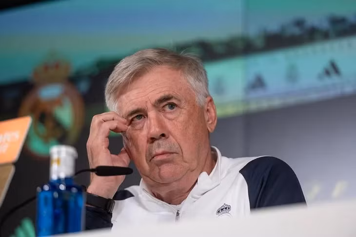 Ancelotti nhận tin không vui khi chuẩn bị cùng Real Madrid tiếp RB Leipzig ở lượt về vòng 1/8 UEFA Champions League. Ảnh: Marca