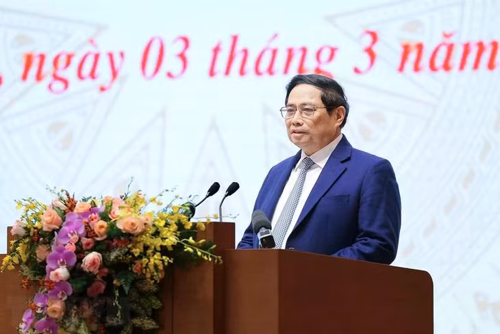 Thủ tướng Phạm Minh Chính phát biểu khai mạc Hội nghị. (Ảnh: Dương Giang/TTXVN)