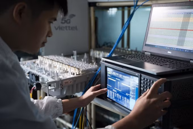 Một hệ thống 5G đang được thử nghiệm. Ảnh: Thọ Trần