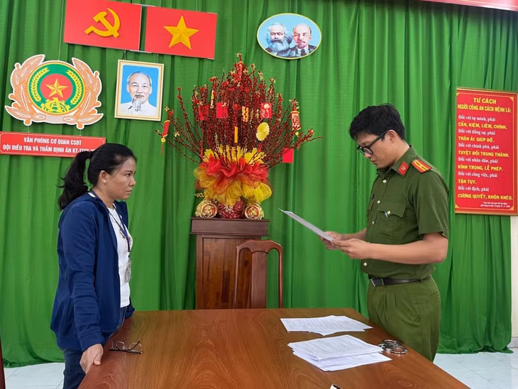 Đối tượng Quyên tại Cơ quan CSĐT Công an TP Hồ Chí Minh. Ảnh: CA