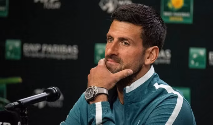 Djokovic thất vọng với phong độ của bản thân trong cuộc họp báo tại Indian Wells hôm 11/3. Ảnh: ESPN