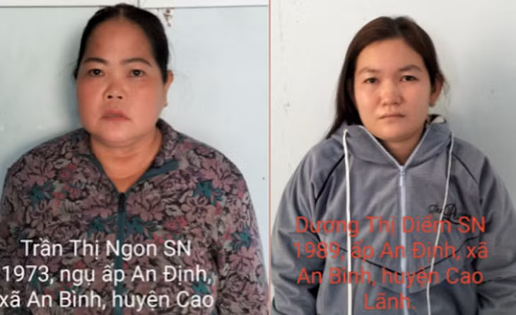 Ngon và Diễm tại cơ quan Công an.