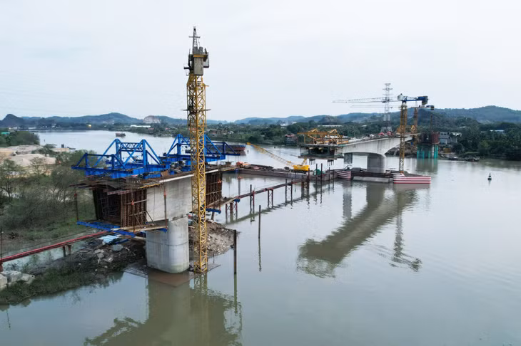 2024-03_Dự án xây dựng cầu Lại Xuân- Công trường thi công cầu Lại Xuân. Ảnh: Đỗ Phương