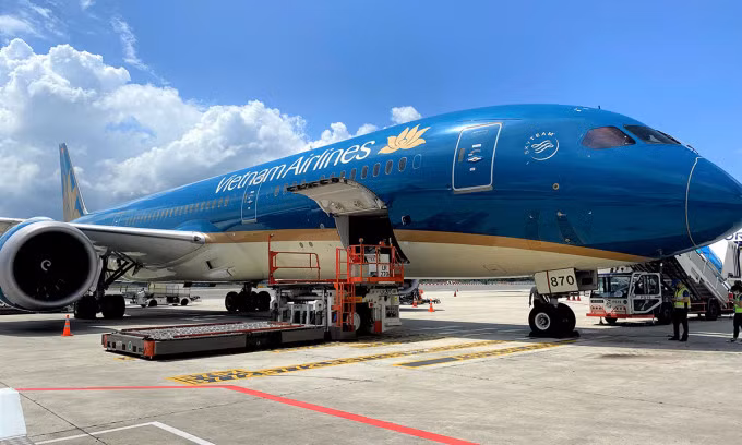 Một tàu bay thân rộng của Vietnam Airlines. Ảnh:VNA