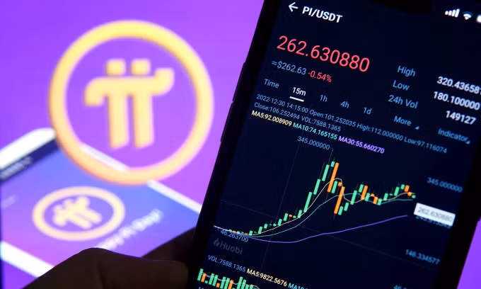 Đồng "Pi" từng có giá hàng trăm USD trên sàn Huobi, nhưng không phải đồng Pi của dự án Pi Network. Ảnh: Lưu Quý