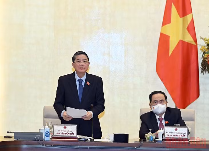 Phó Chủ tịch Quốc hội Nguyễn Đức Hải phát biểu kết luận nội dung phiên họp.